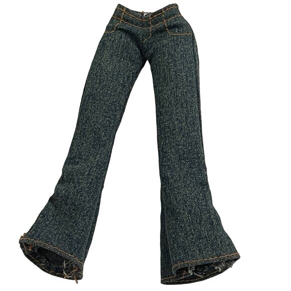 Bratz Yasmin Doll Style It Skinny Low Waist Blue Jeans Cross Stitch Legs - Picture 2 of 6